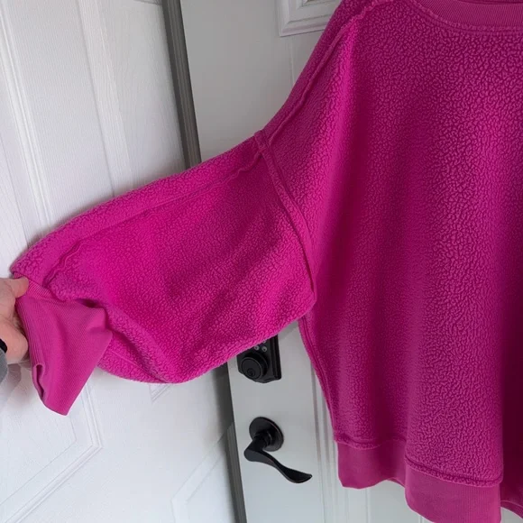 Vibrant Fuchsia Crew Neck Sweater - Picture 3 of 5